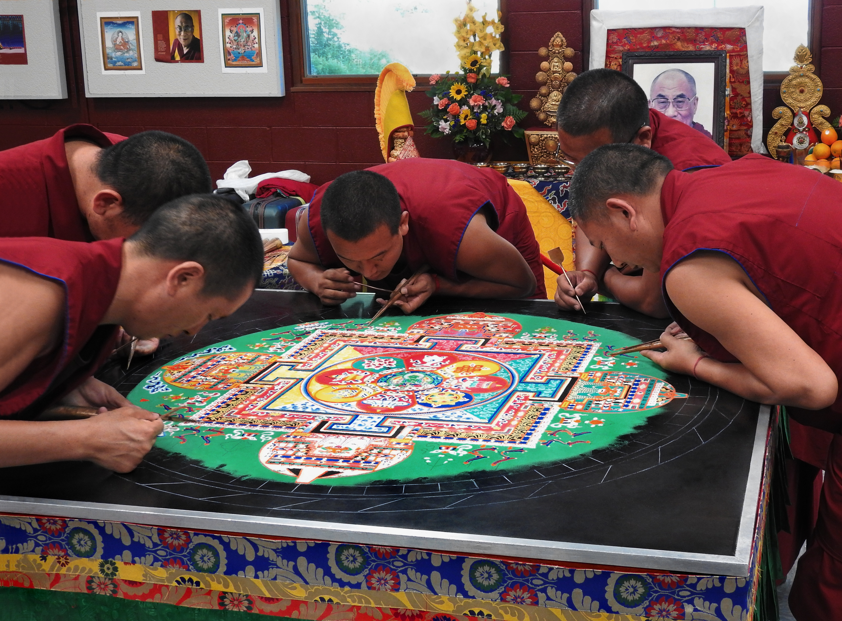 monks mandala sand painting