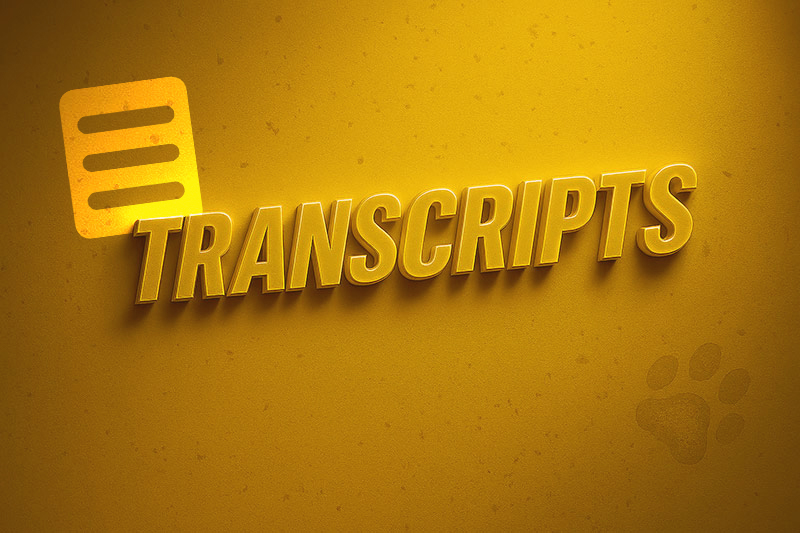 Transcripts button