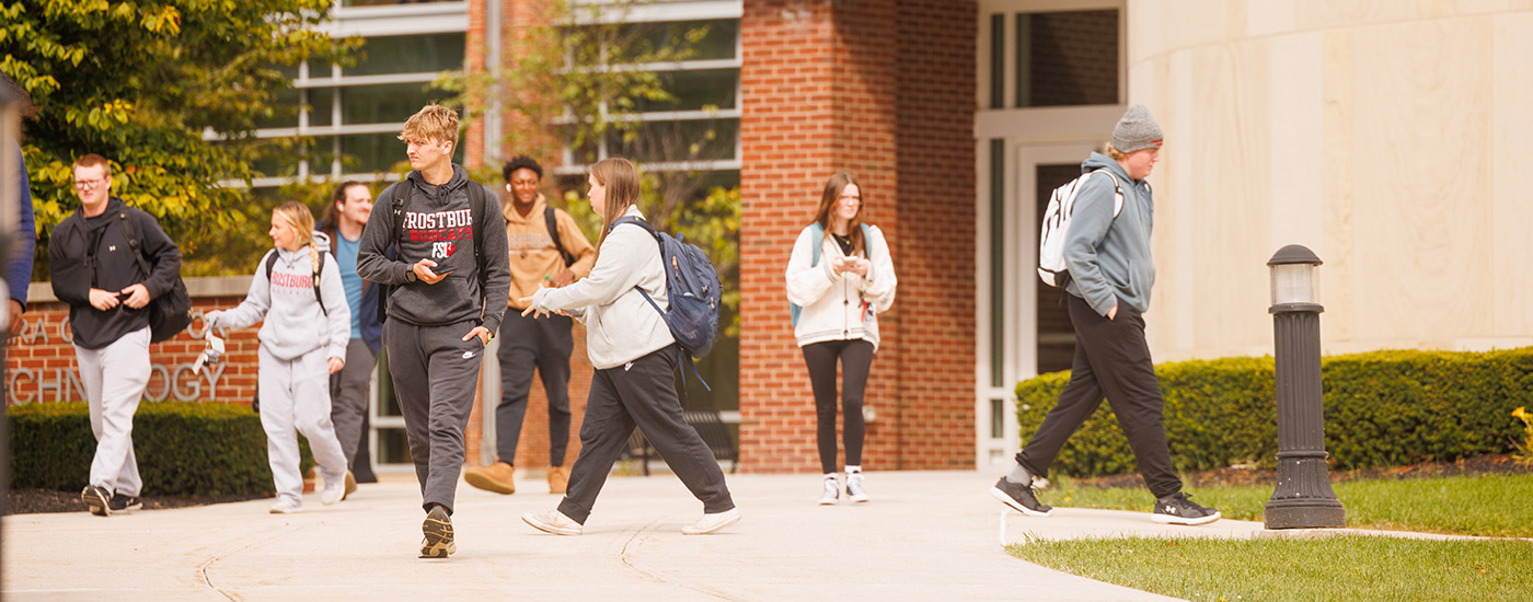 students walking in between classes