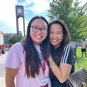 Mother and daughter on a campus visit