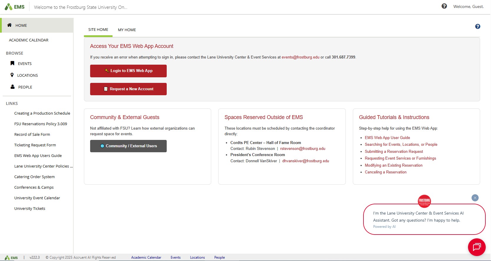 EMS Web App Login Screen Photo