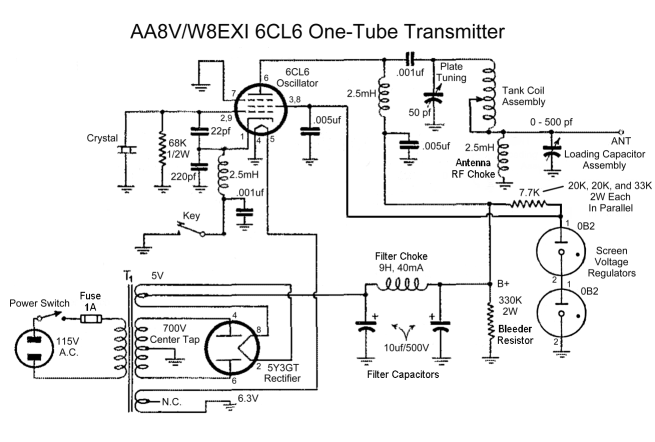 6CL6 Transmitter Schematic