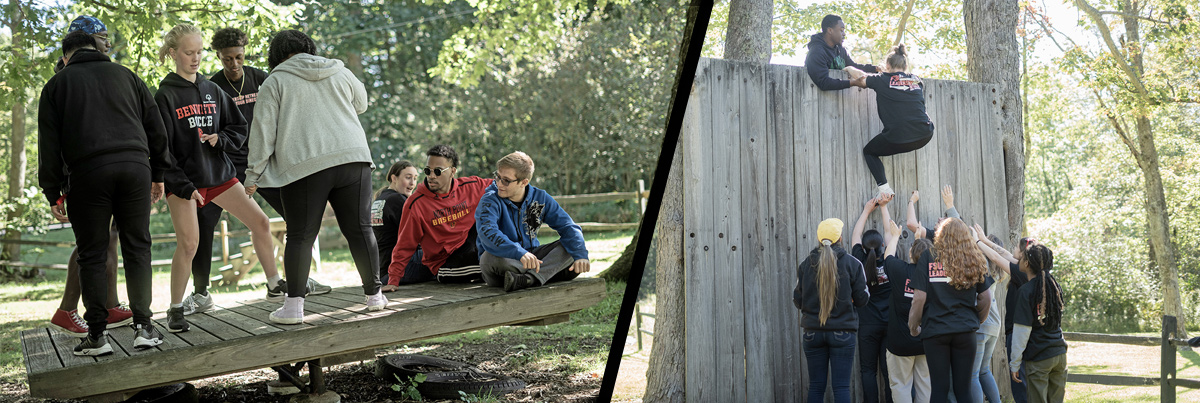 Leadership Retreat action photos of team building exercises