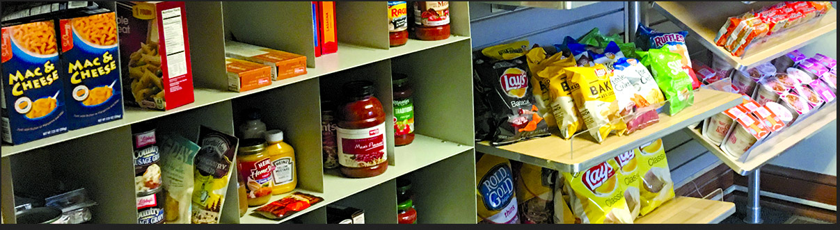 Photo of PAWS Pantry's stocked shelves